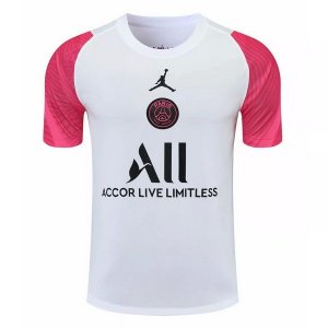 Maillot De Foot Entrainement Paris Saint Germain 2021-2022 Blanc Rose Pas Cher