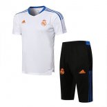 Maillot De Foot Entrainement Real Madrid Ensemble Complet 2022 Blanc Noir Pas Cher