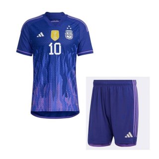 3 Estrellas Maillot De Foot Argentine Exterieur Enfant MESSI 2022-2023 Pas Cher