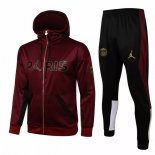 Sweat Shirt Capuche PSG 2021-2022 Bordeaux Noir Pas Cher