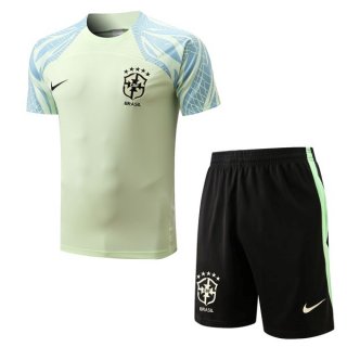 Maillot De Foot Entrainement Brésil Ensemble Complet 2022-2023 Vert Pas Cher