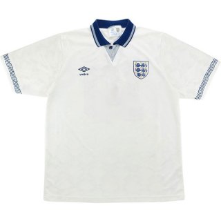 Thailande Maillot De Foot Angleterre Domicile Retro 1990 Blanc Pas Cher