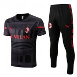 Maillot De Foot AC Milan Ensemble Complet 2022-2023 Gris Pas Cher