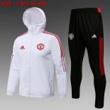 Coupe Vent Manchester United Ensemble Complet 2022 Blanc Noir Pas Cher