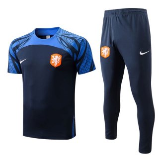 Maillot De Foot Pays-Bas Ensemble Complet 2022-2023 Bleu Pas Cher