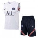 Maillot De Foot Paris Saint Germain Sans Manches Ensemble Complet 2022 Blanc Pas Cher