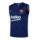 Maillot De Foot Barcelone Sans Manches 2022 Bleu Noir Pas Cher