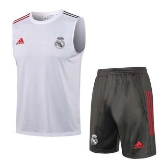 Maillot De Foot Real Madrid Sans Manches Ensemble Complet 2022 Blanc Pas Cher