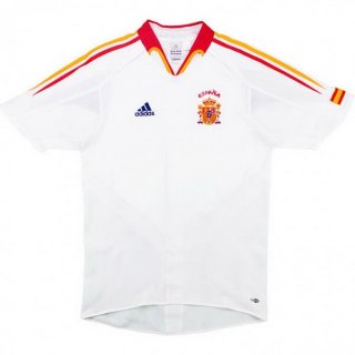 Thailande Maillot De Foot Espagne Exterieur Retro 2004 2006 Blanc Pas Cher