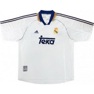 Thailande Maillot De Foot Real Madrid Domicile Retro 1999 2000 Blanc Pas Cher