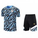 Maillot De Foot Entrainement Ensemble Complet Manchester City 2021-2022 Bleu Pas Cher