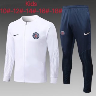 Enfant Survetement PSG 2023 Blanc Bleu Pas Cher