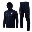 Sweat Shirt Capuche Italie 2022 Bleu Pas Cher