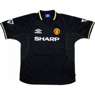 Thailande Maillot De Foot Manchester United Third Retro 1998 1999 Noir Pas Cher