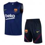 Maillot De Foot Barcelone Ensemble Complet Sans Manches 2022 Bleu Noir Pas Cher