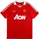 Thailande Maillot De Foot Manchester United Domicile Retro 2010 2011 Rouge Pas Cher