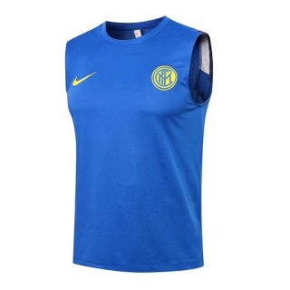 Maillot De Foot Inter Milan Sans Manches 2022 Bleu Pas Cher