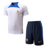 Maillot De Foot Entrainement France Ensemble Complet 2022-2023 Blanc Pas Cher