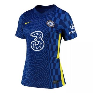 Thailande Maillot De Foot Chelsea Domicile Femme 2021-2022 Bleu Pas Cher