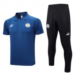 Polo Manchester City Ensemble Complet 2023-2024 Bleu Noir