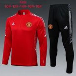 Enfant Survetement Training Manchester United 2022 Rouge Noir Pas Cher