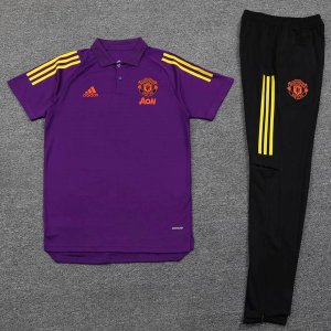 Polo Manchester United Ensemble Complet 2021-2022 Purpura Noir Pas Cher