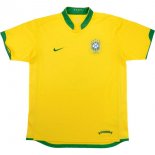 Thailande Maillot De Foot Brésil Domicile Retro 2006 Jaune Pas Cher