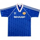 Thailande Maillot De Foot Manchester United Third Retro 1988 1990 Bleu Pas Cher