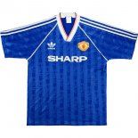 Thailande Maillot De Foot Manchester United Third Retro 1988 1990 Bleu Pas Cher