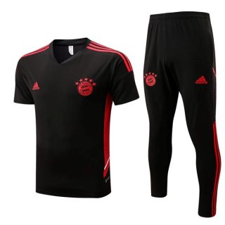 Maillot De Foot Bayern Munich Ensemble Complet 2022-2023 Noir Rouge Pas Cher