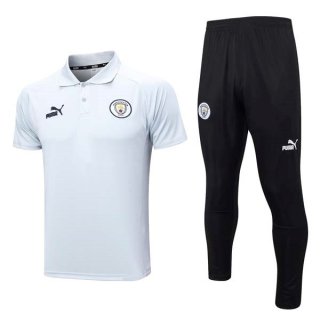 Polo Manchester City Ensemble Complet 2023-2024 Blanc Noir