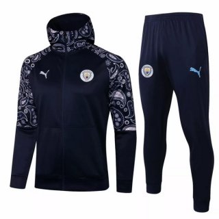 Sweat Shirt Capuche Manchester City 2021-2022 Bleu Marine Pas Cher