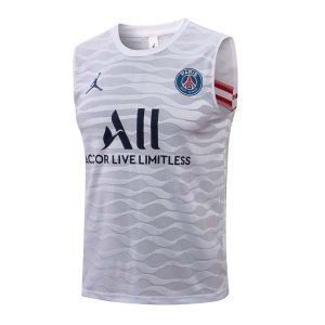 Maillot De Foot Paris Saint Germain Sans Manches 2022 Blanc Noir Pas Cher