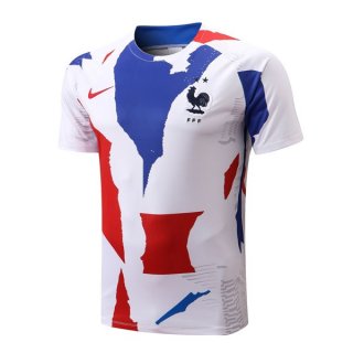 Maillot De Foot Entrainement France 2022-2023 Blanc Rouge Pas Cher