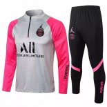 Survetement PSG 2021-2022 Gris Rose Noir Pas Cher