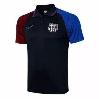 Polo Barcelone 2021-2022 Noir Rouge Bleu Pas Cher