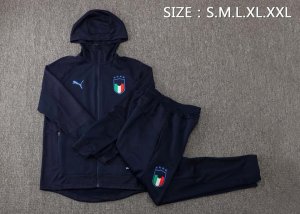 Sweat Shirt Capuche Italie 2022 Bleu Pas Cher