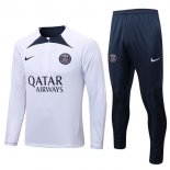 Survetement Training PSG 2022-2023 Blanc Bleu Pas Cher