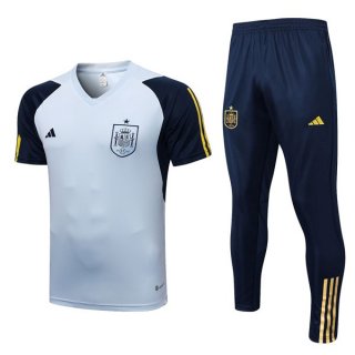 Maillot De Foot Entrainement Espagne Ensemble Complet 2022-2023 Bleu Pas Cher