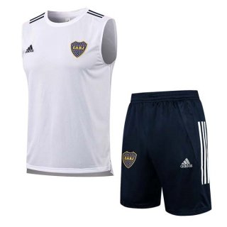 Maillot De Foot Boca Juniors Sans Manches Ensemble Complet 2022 Blanc Pas Cher