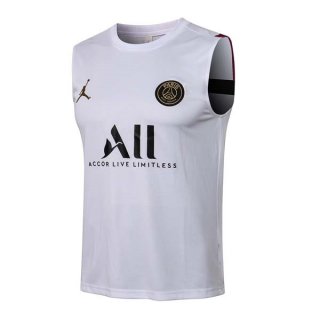 Maillot De Foot Paris Saint Germain Sans Manches 2022 Blanc 1 Pas Cher