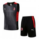 Maillot De Foot AC Milan Sans Manches 2022 Noir Rouge Pas Cher