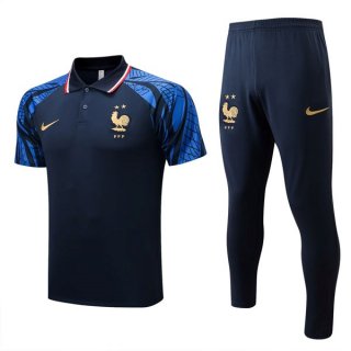 Polo France Ensemble Complet 2022-2023 Bleu Pas Cher