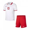 Maillot De Foot Pologne Domicile Enfant 2021 Blanc Pas Cher