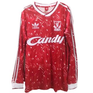 Thailande Maillot De Foot Liverpool Domicile ML Retro 1989 1991 Rouge Pas Cher