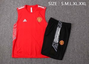 Maillot De Foot Manchester United Sans Manches 2022 Rouge Noir Pas Cher