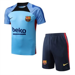 Maillot De Foot Entrainement Barcelone Ensemble Complet 2022-2023 Bleu Pas Cher