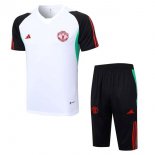 Maillot De Foot Entrainement Manchester United Ensemble Complet 2023-2024 Blanc