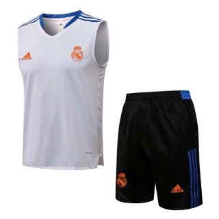 Maillot De Foot Real Madrid Sans Manches 2022 Blanc Noir Pas Cher