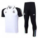 Polo Real Madrid Ensemble Complet 2023-2024 Blanc Noir